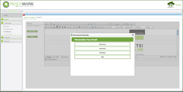 Personalization Parameters